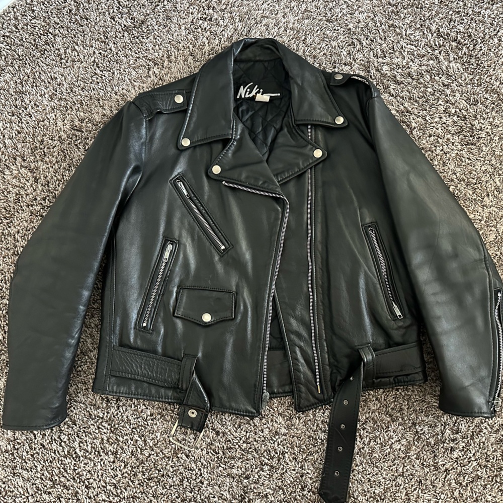 Niki black leather jacket
